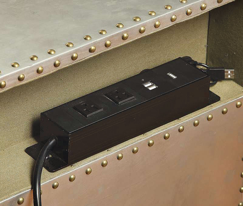 Table de chevet en aluminium avec port USB