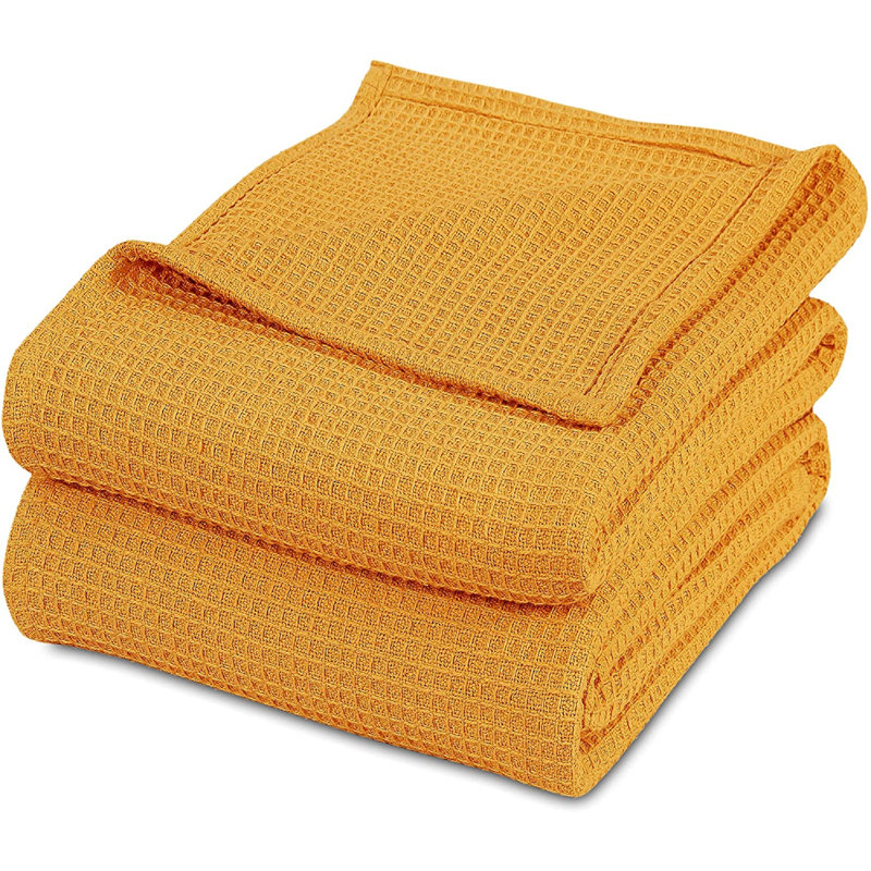 Couverture en coton, Simple, 3, Moutarde