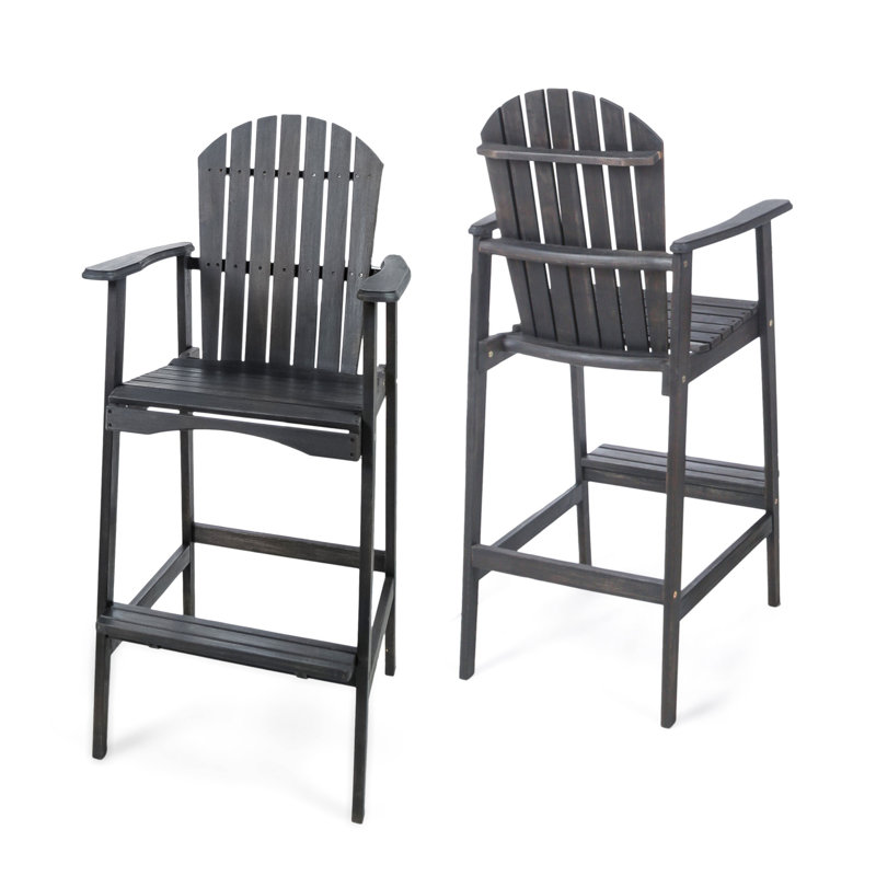 Bois, gris foncé, de 2 - Ajoutez une touche d'élégance à votre jardin 2 extérieurs gris. Et confortable pour le patio