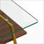 Table basse élégante en verre trempé pour le salon, pieds dorés, facile à nettoyer et durable-706713710