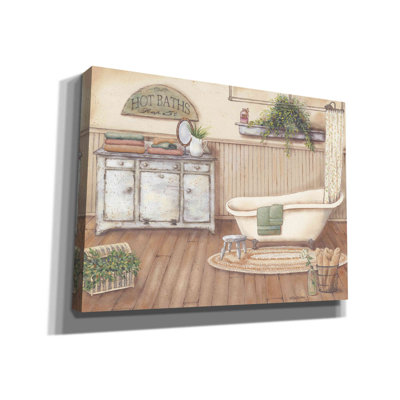 «Vintage Bath I» par Pam Britton, art mural sur toile