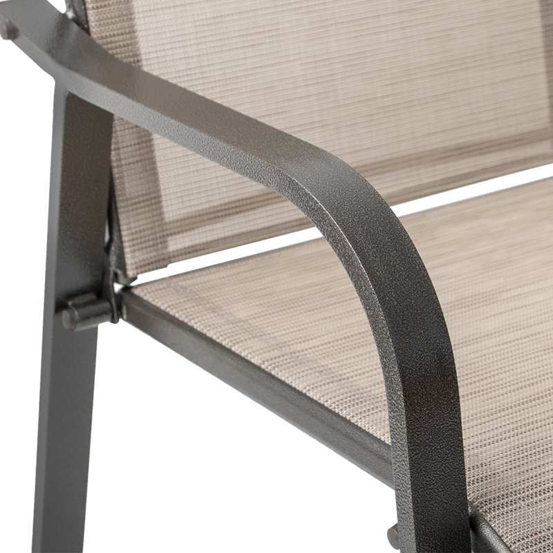 Tabouret de bar d'extérieur en aluminium 27,5 po Aoun, Espresso, Brun