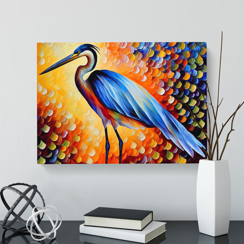 Heron Bird Abstract Vol.5 - Wrapped Canvas, 35cm H x 50cm W x 3cm D