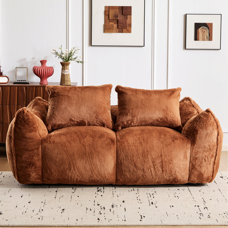 Canapé de style moderne pour fauteuil à billes ultra doux et moelleux pour adultes, causeuse confortable avec coussins, idéal pour la détente intérieure dans le salon ou la chambre à coucher
