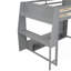 Lit mezzanine double en bois avec bureau, étagères à rangement multiples, DEL et portemanteau suspendu