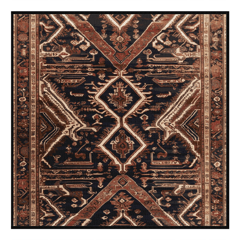 Tapis brun lavable à la machine, Carré 7 pi
