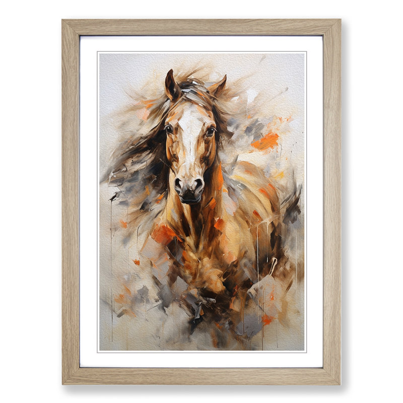 Horse Gestural Art - Framed Print, 46cmH x 34cmW