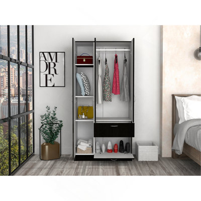 Armoire Cobra, Bedroom, Black / White
