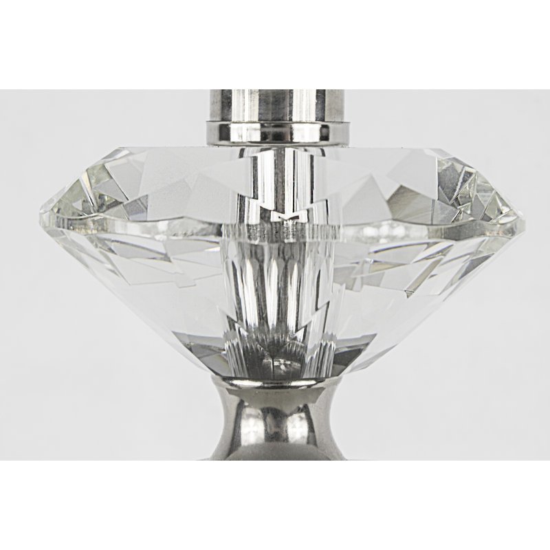 Ensemble de lampes de table en cristal de 25,75 po Jennieve, Blanc cassé avec gris foncé