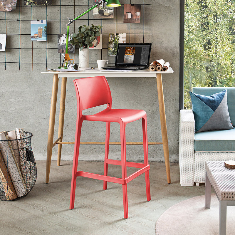 Tabouret de bar Sensilla, Red, Tabouret de bar (hauteur d'assise de 29,5 po)