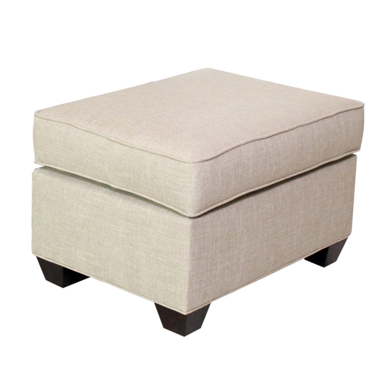 Finn 26" Wide Rectangle Standard Ottoman, Cafelle, Fluff Pearl