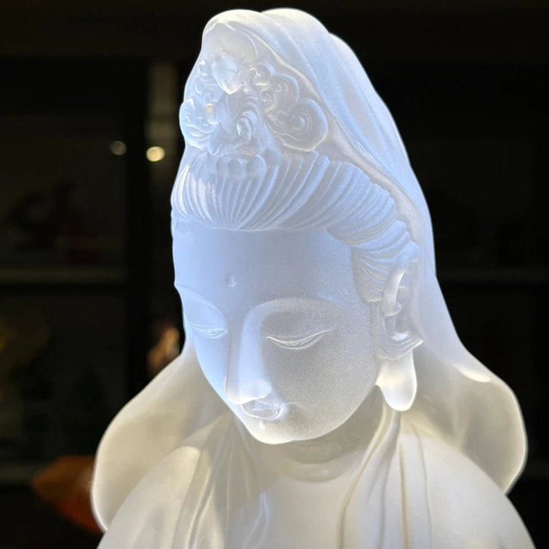 LIULI Crystal, Buddha Sculpture, Guanyin Sculpture | Lotus of Compassion