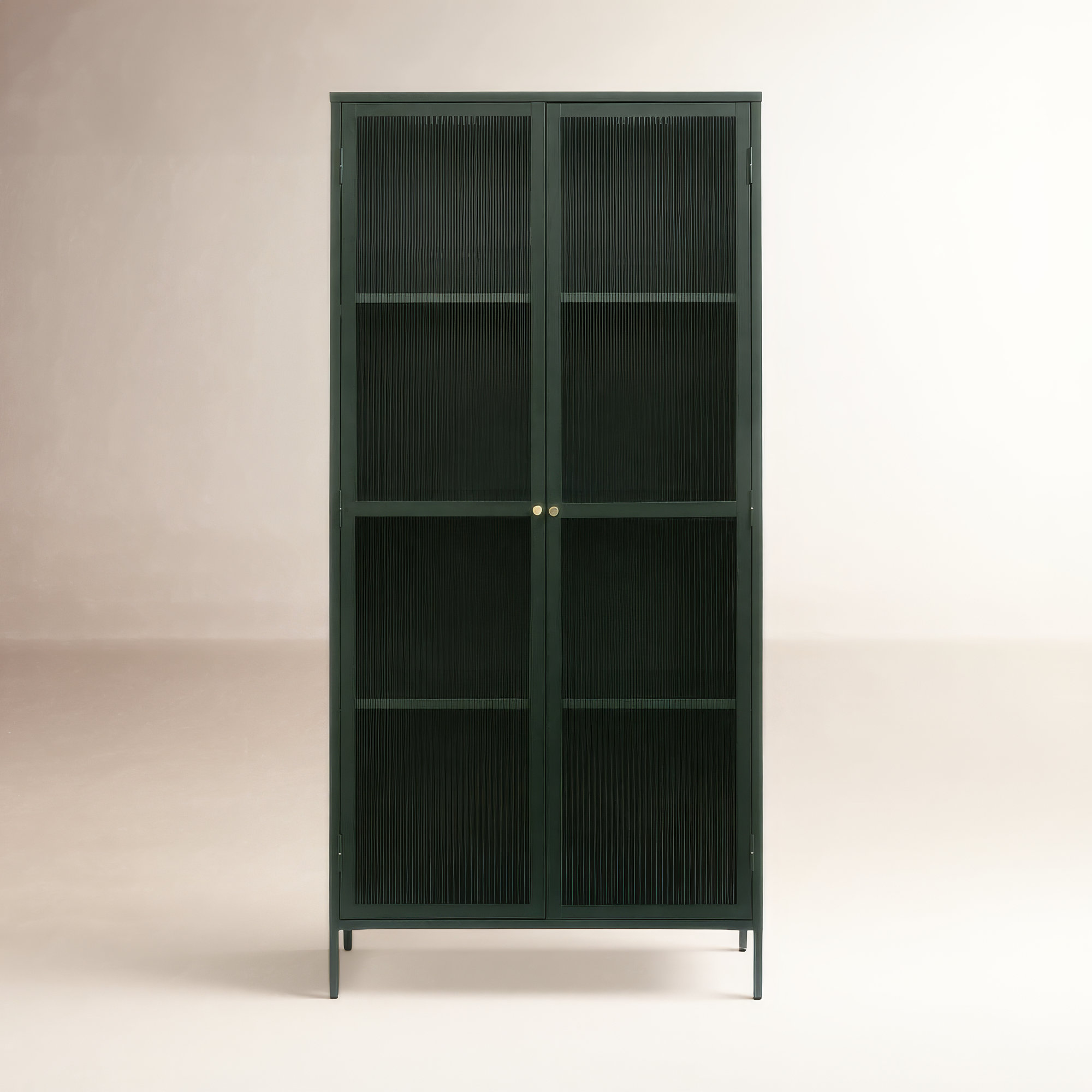 Arnika 75" Fluted Glass Dining Cabinet, Green