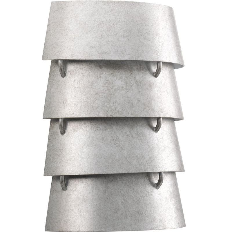 Silver Tiered Metal Direct Wired Wall Sconce