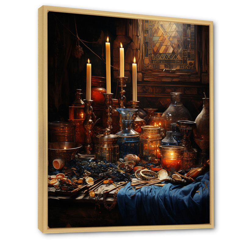 Égypte, offrande Divine sur toile, H 32 po x l 16 po x P 1 po, Cadre naturel flottant