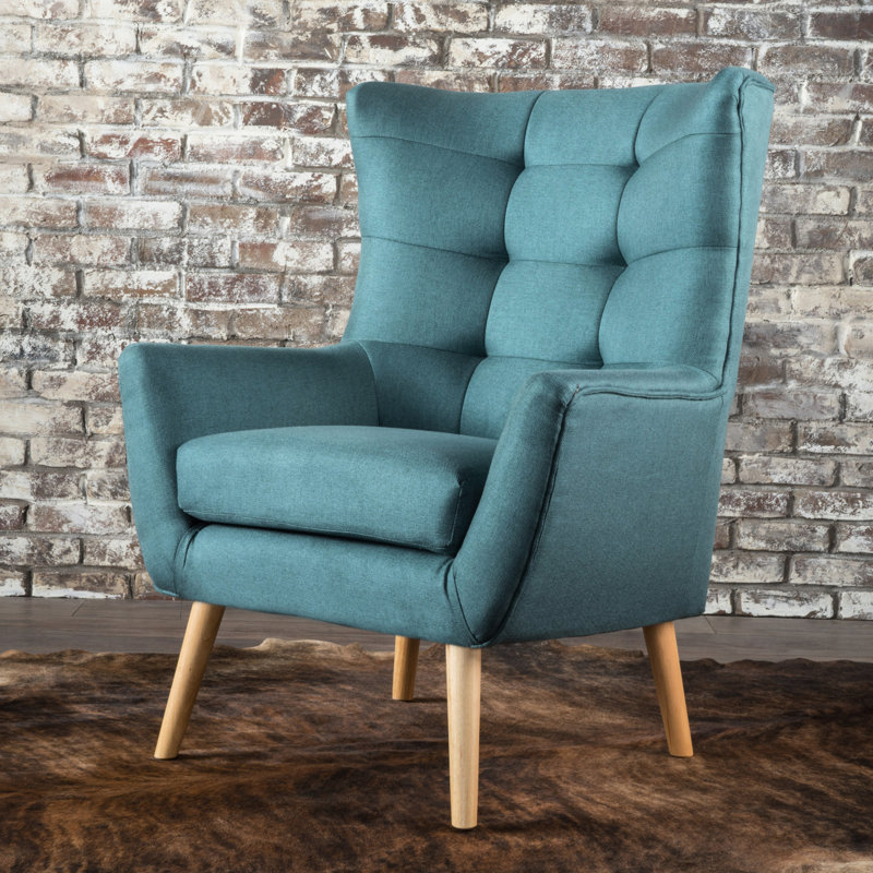 Fauteuil club sarcelle de style Mid-Century moderne, rehaussant le style de votre maison, dossier relaxant, profondeur de 30 pouces