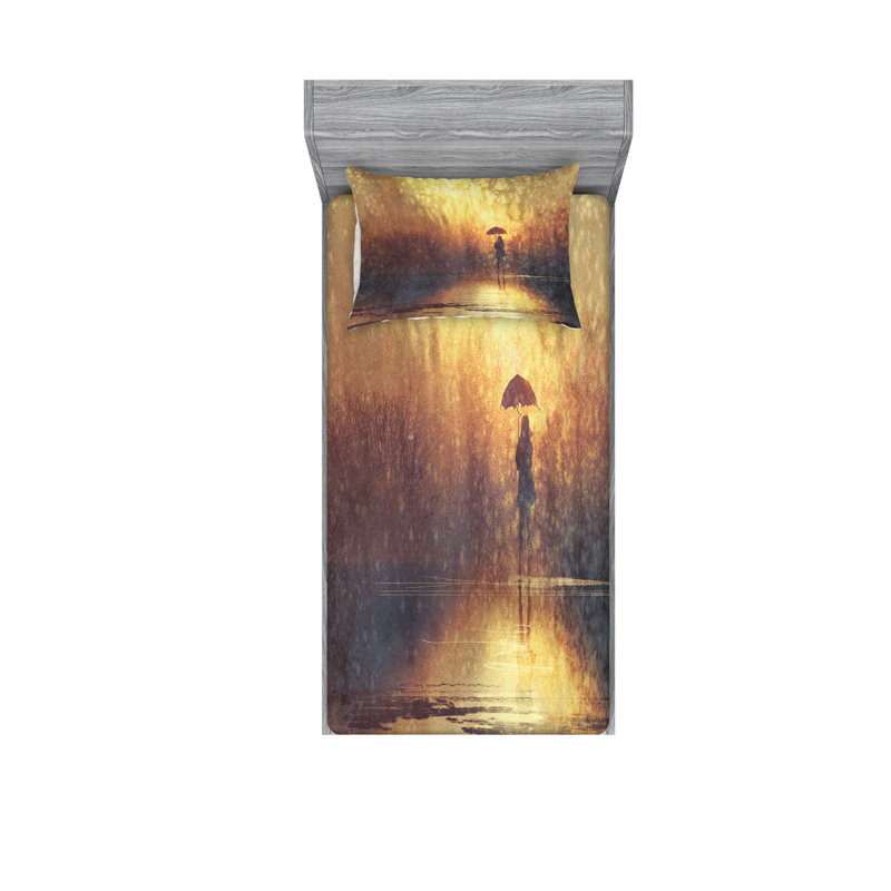 Ensemble de draps Lonely Under Abstract, Ensemble de draps pour lit simple TG avec drap-hou