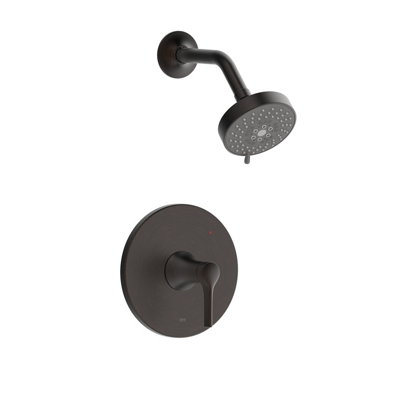Nita Collection Shower Trim Only: 4" Round Shower Head, Single Handle Set & Rough-in Valve Included - Oil Rubbed Bronze