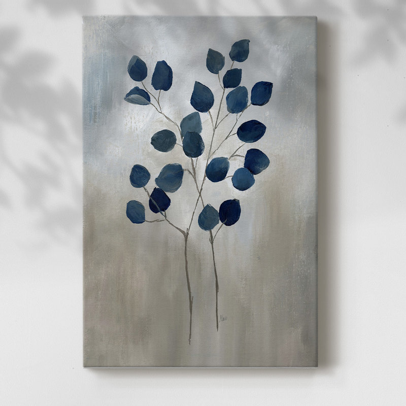 Indigo Foliage II On Canvas Print