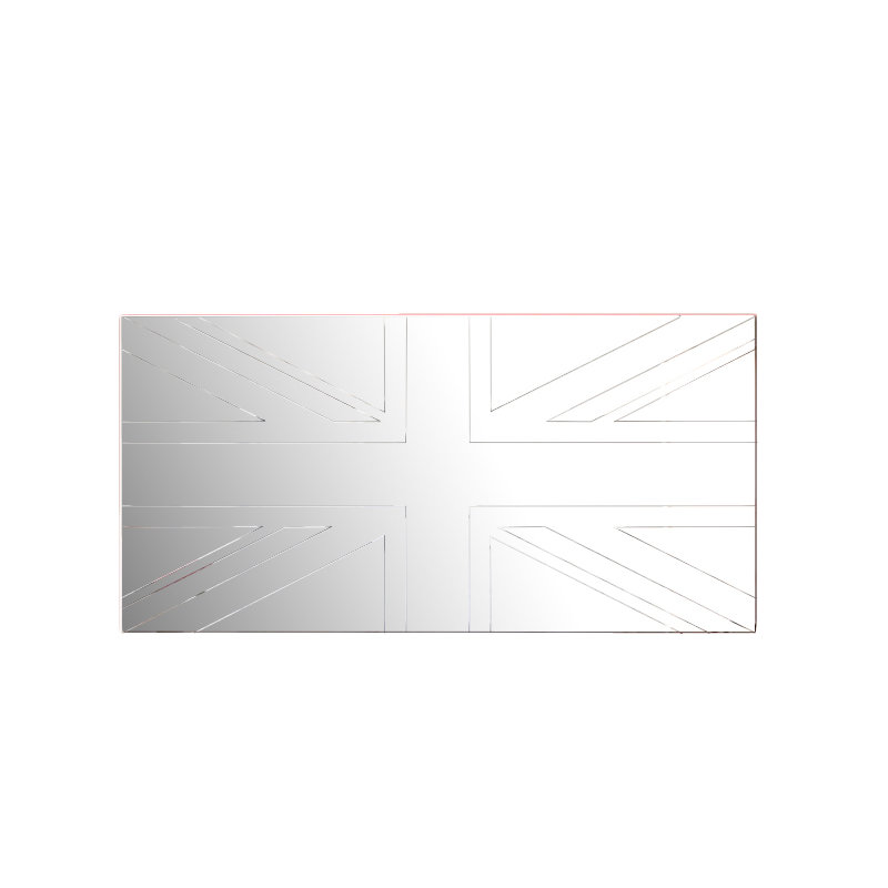 Flat Wall Mirror, 30 cm H x 60 cm W x 0.3 cm D