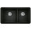 Évier de cuisine encastré à double cuve 60/40 Precig SILGRANIT 33 po - Noir charbon