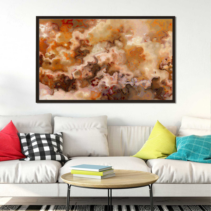 « if i pourrait », reproduction d’art, H 21,5 po x l 33,5 po x P 2 po, Cadre flottant espresso