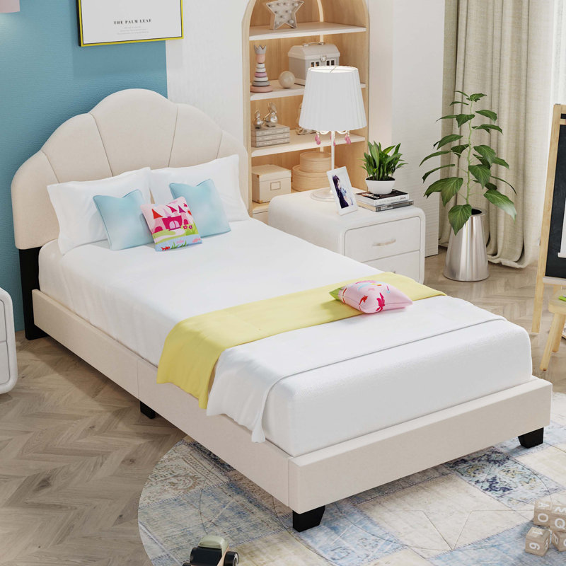 Alviso Upholstered Platform Bed, Beige