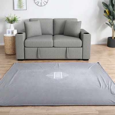 Space-saving Modern Chenille Sofa With Usb Ports, Gray
