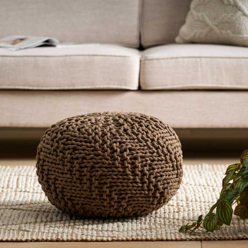 Pouf hazel, Coton brun clair