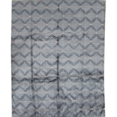 Tapis bleu clair noué à la main de haute qualité