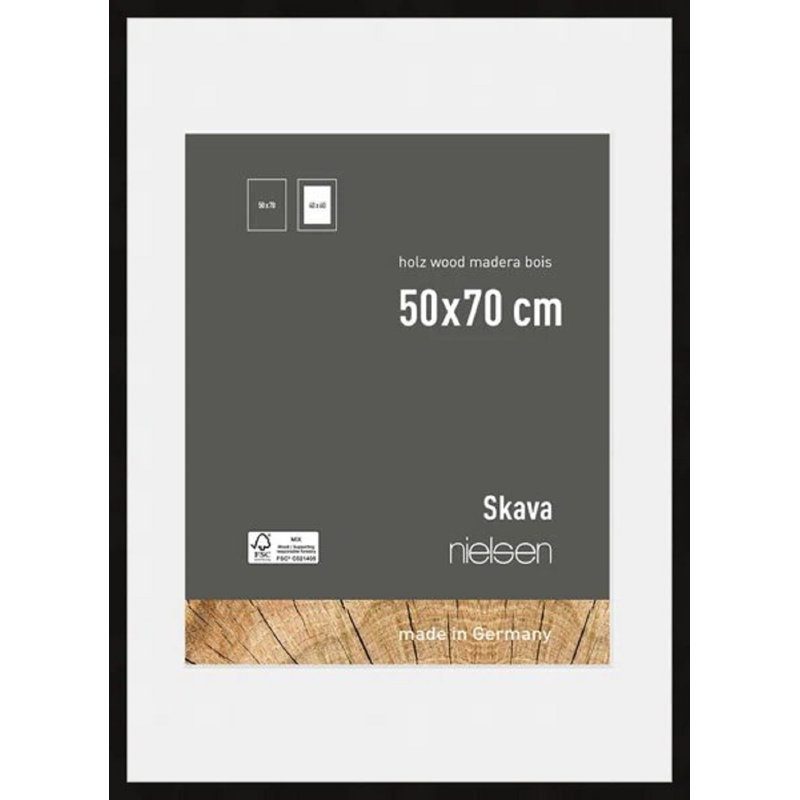 nielsen Skava Wooden Picture Frame, Black, 70cm H x 50cm W x 2cm D