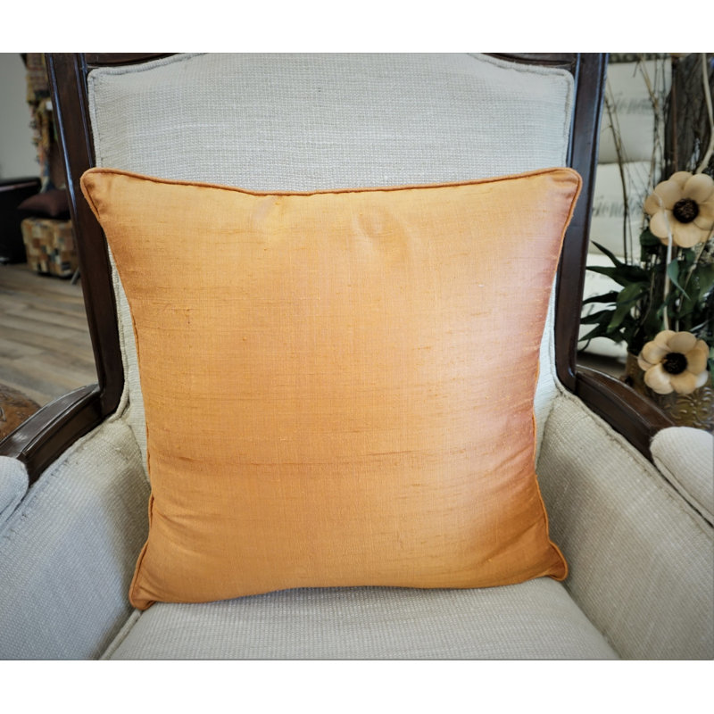  Dupion Silk Throw Pillow, Brown