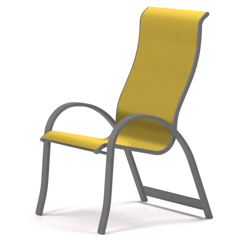 Aruba 1 Outdoor Dining Armchair, Yellow 43D, Textured Graphite