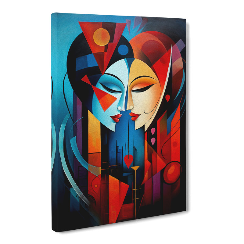 Two Women In Love Futurism No.2 - Wrapped Canvas, 50cm H x 35cm W x 3cm D
