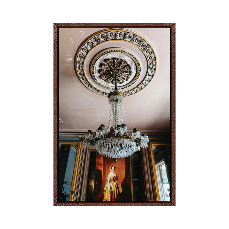 Charleston Chandelier VI 1 Piece Wall Art on Canvas, 101.6cm H x 66.04cm W x 3.81cm D, Classic Brown Wood Framed