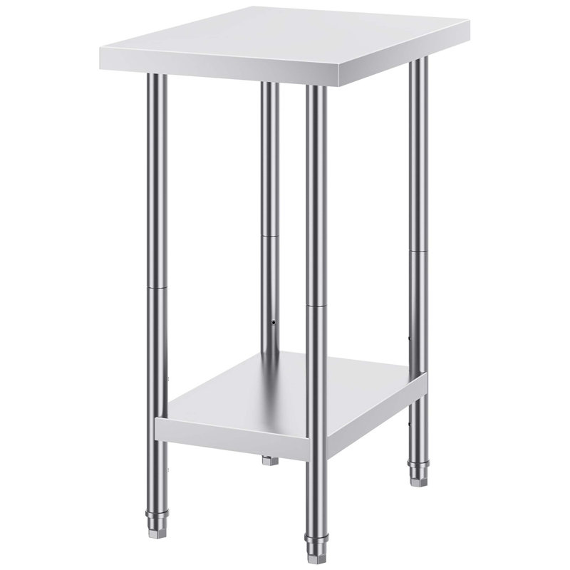 Stainless Steel Prep Table With 3 Adjustable Shelf Levels, Heavy-Duty Commercial Workstation For Kitchen, Garage, Restaurant, And Outdoor Use.