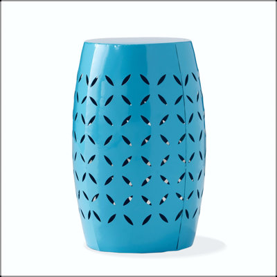 Table d'appoint lilas 12 po - Design industriel cylindrique, bleu