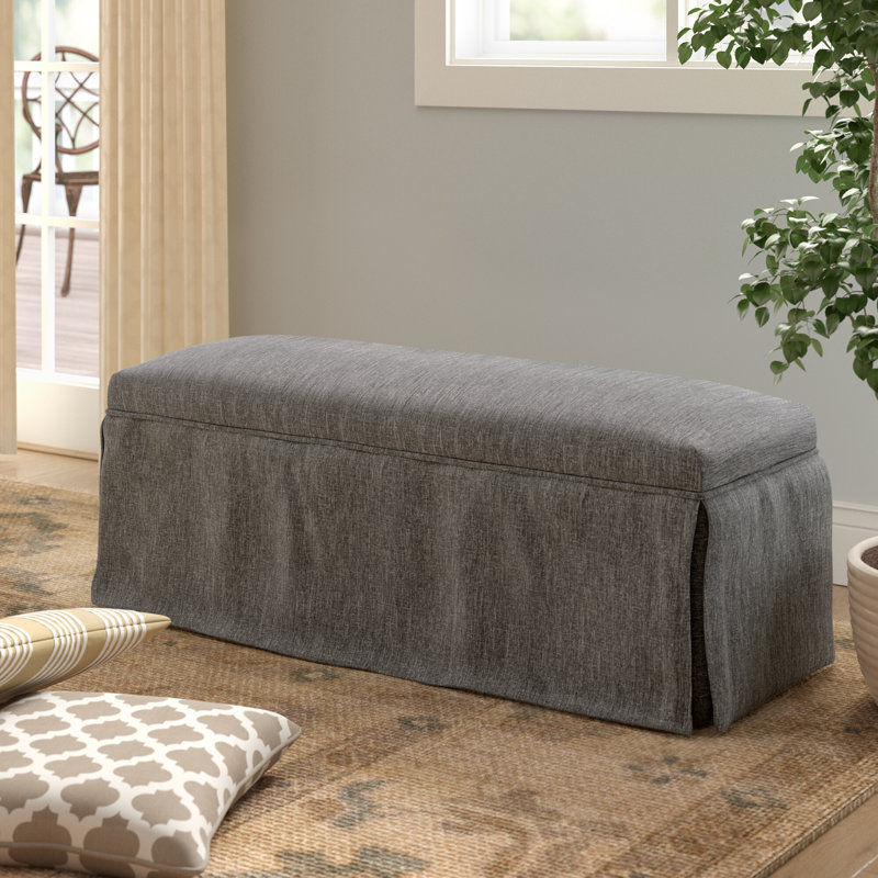 Aleeyah Polyester Upholstered Bench, Gray