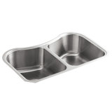 Staccato 31-5/8" L x 19-9/16" W x 8" Under-Mount Double-Equal Bowl Kitchen Sink