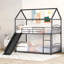Lit superposé simple en métal avec glissade, lit pour enfant-1675189403