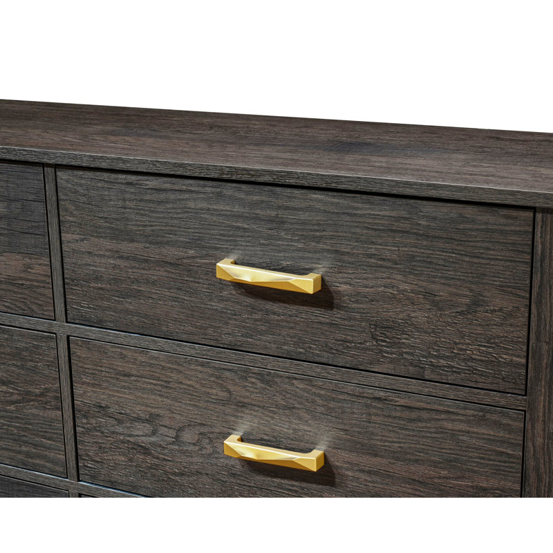Commode de rangement à 6 tiroirs avec poignée en métal