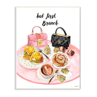 " But First Brunch Phrase Glam Breakfast Table " by Ziwei Li