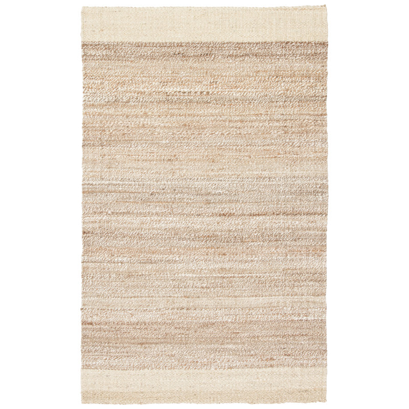 Naturals Tobago Jute / Sisal Striped Area Rug in Ivory/Natural, Rectangle 4' x 6'