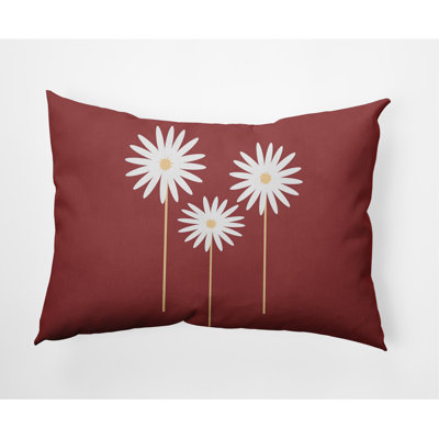 Coussin décoratif lombaire intérieur / extérieur à imprimé floral