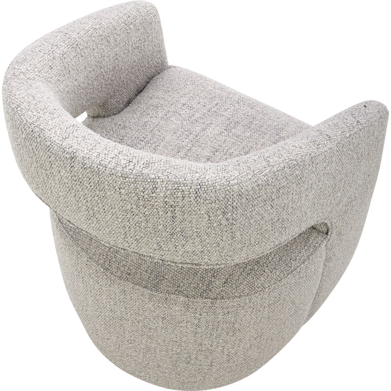 Camino Performance Fabric Rolling Arm Chair, Gray Performance Boucle