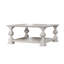 Table basse carrée moderne en pin 41,7 po avec tablette de rangement double couche