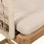 Tabouret de bar d'extérieur en bois et corde, bois fini teck avec coussin, ensemble de 2