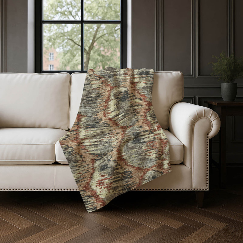 Jeté en laine Sherpa ASB767 Addison, Cuivre