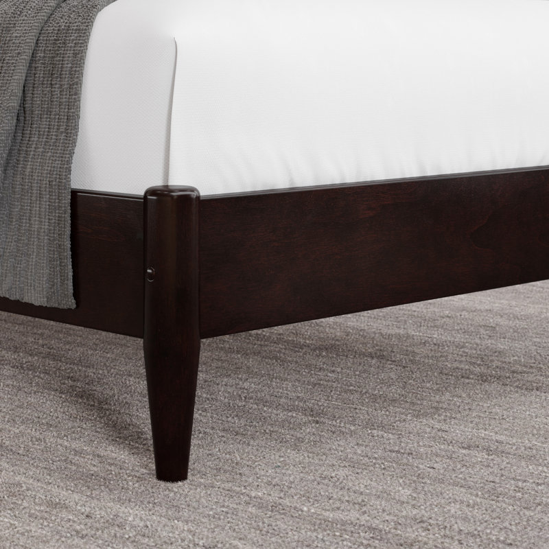 Lit plateforme en bois massif Audriel, Simple TG, Espresso