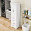 Armoire de rangement autoportante avec 3 tiroirs, tablettes et portes réglables